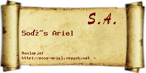 Soós Ariel névjegykártya