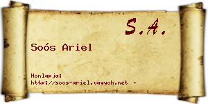 Soós Ariel névjegykártya